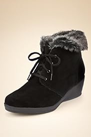 Footglove Original Suede Wide Fit Faux Fur Derby Boots