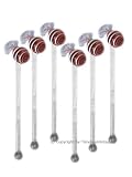 6 Candy Murano Glass Swizzle Sticks