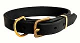 Dean & Tyler Leather Dog Collar "B&B" - Quality Leather From Europe - Brass Hardware - Color Black - Adjustable From 14''-18'' Lenght By 3/4" Width - Basic Beautiful Leather Collar! Available also in Other Colors and Sizes. Contact Us!