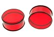 Large Gauge - 44mm/ 1 3/4in - Super Acrylic Solid Plain Plug - Red - Sold as a Pair