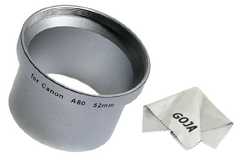 Cheap 52 mm Digital Camera Conversion Lens Tube Adapter for Canon Powershot A80 A95 + One Ultra Fine Microfiber Cleaning Cloth GOJA Logo