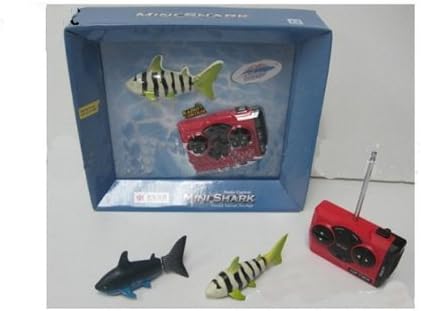 Coke Can Radio Remote control RC Super mini ELECTRIC Shark fish Boat Kids Toy (box-packed, black)