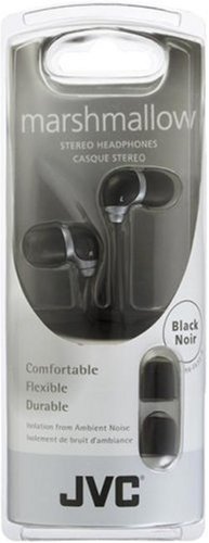 Childrens Toyshop  Electronics : JVC HA-FX33-BE New In Ear Marshmallow Mouldable Stereo Headphones - Black