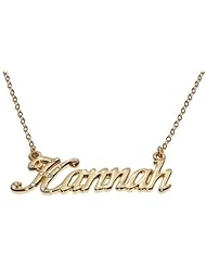 Name Necklaces Hannah - Personalized Necklace Gold Plated 18K, Belcher Chain, 2mm Thick