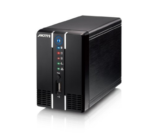 AkiTio NT2LAN Personal / Small Business Cloud Server NAS With i-Sharing Software Dual Bay 2x3.5