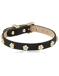 Juicy Couture Black Daisy Stud Leather Bracelet, 8.47"