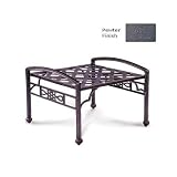 Meadow Decor Paragon Cast Aluminum Ottoman - Pewter Finish