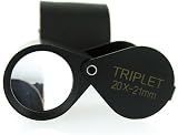 20x by 21mm TRIPLET professional JEWELERS LOUPE Black with LEATHER CASE