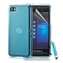 ihomegadget� Crystal Gel Case Cover For BlackBerry Z10 BB 10 + Free Screen Protector, Cloth, stylus Pen/ Blue