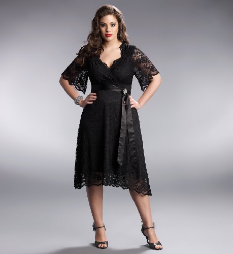Plus Size Retro Glam Lace Dress