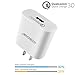 Quick Charge 3.0, Archeer 18W USB Wall Charger (Quick Charge 2.0 Compatible) for Galaxy S6/S7/Edge/Plus, Note 4/5, Nexus 6, Samsung Fast Charge Qi Wireless Charging Pad and More, White