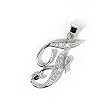 INITIAL PENDANT W/CZ STERLING SILVER .925 Letter F
