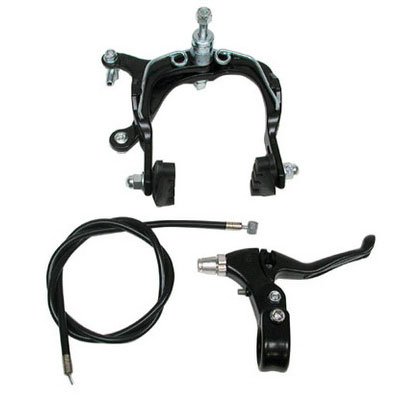 Cheap Pyramid Alloy Front & Rear Bicycle Brake Set With Levers, Black