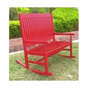 Acacia Patio Traditional Double Porch Rocker Color: Red