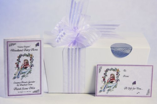 Woodland Fairy Acres Country French Lavender and Dutched Cocoa Floral Scone Mix, 17 Ounces, Beautifully Gift-Packaged in White Ballotin Box with Gift Card and Brief History of Scones