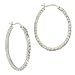 Sterling Silver Diamond cz Pave Oval Earrings