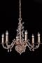 Paris Flea Crystal Eight light Chandelier, 26"Hx28"W, GOLD LEAF