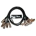 XLR Right Angle Female to Male Microphone Cables - 5 Feet - 5Pack