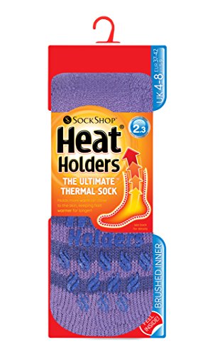 Women's 2.34 Tog Thermal Heat Holder Slipper Socks, 5-9 Us, Lilac Stripe