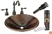 Premier Copper Products BSP2_LO20RDB Master Bath Oval Self Rimming Hammered Copper Sink with Widespread Faucet, Oil Rubbed Bronze