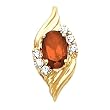 14K Yellow Gold Mexican Fire Opal and Diamond Pendant