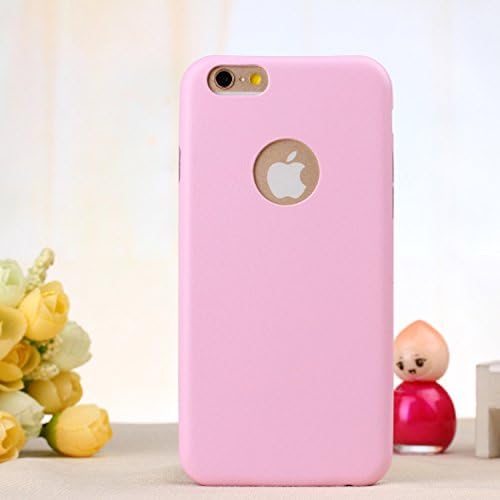 Leather Case for iPhone 6 PLUS with Hole for Logo ;Unbelievable Thin and Light Weight;PINK