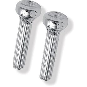 Chevy Camaro/Chevelle/Chevy II/El Camino/Impala Door Lock Knobs - Chrome, Ribbed, 2pc Set 68-84 85