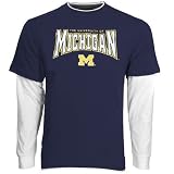 Michigan Wolverines Navy Blue Youth Double Layer Long Sleeve T-shirt