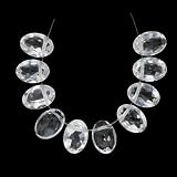 Crystal Quartz Gemstone Quality Cut Oval Briolette Beads 7mm x 5mm (10)