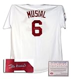 Stan Musial St Louis Cardinals MLB Hand Signed Authentic Style Home White Baseball Jersey