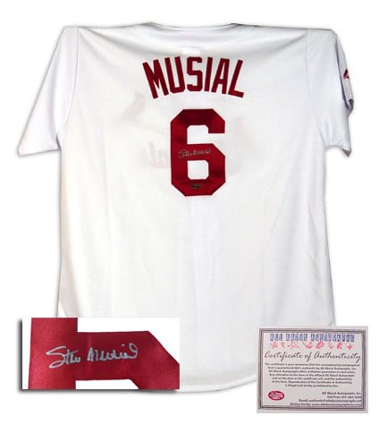Stan Musial Autographed Authentic Style St Louis Cardinals Home Jersey
