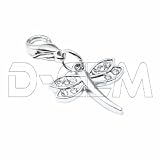 Charm dragonfly in steel by Charming Charms