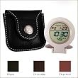 TRAVEL ALARM CLOCK AND LEATHER CASE