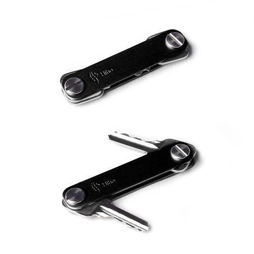 Hiho Swiss Army Style Key Organizer Smart Key Chain Pocket Key Compact Key Holder Case Organizer Aluminum Extended 2-10 Keys Belt Clip Folder Flexible Tool best gift(Black)