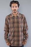 RVCA The Fader Buttondown Shirt in Medium Brown,Buttondown Shirts for Men