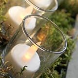 Pearl Shell LED Tea Lights, Amber Flicker, 6 pack, Battery Operated