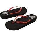 NFL Atlanta Falcons Womens Wedge Flip Flops - Black (9/10)