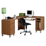 Ambiance L-Shaped Workstation - Cappuccino