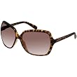 A|X Oversized Plastic Frame Sunglasses - Armani Exchange Women's Square Full Rim Designer Eyewear w/ Free B&F Heart Sticker Bundle - Havana/Brown Shaded