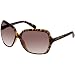 A|X Oversized Plastic Frame Sunglasses - Armani Exchange Women's Square Full Rim Designer Eyewear w/ Free B&F Heart Sticker Bundle - Havana/Brown Shaded