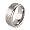 Ridged Edge Brushed and Polished Tungsten Carbide Ring with Laser Design (9.0mm) - Size 5.0