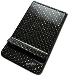Genuine Carbon Fiber Money Clip Business Card Credit Card Cash Wallet Polished Glossy Gold/black