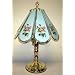 8 Panel Table Touch Lamp Tiffany Antique Rose with Brass Base