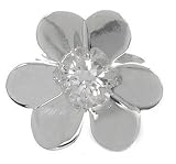 Sterling Silver Triple Hearts Folded White CZ Cubic Zirconia Flower Ring