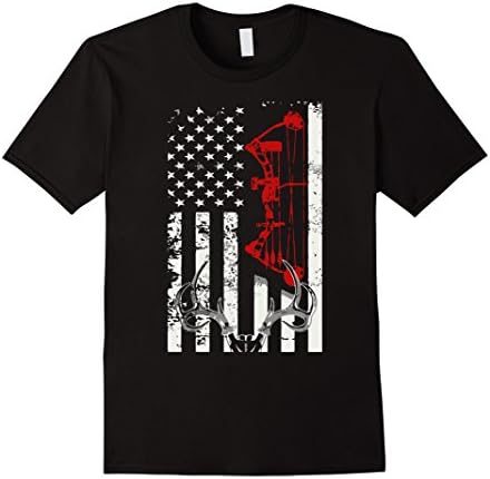 Men's Deer Hunting Flag T-shirt Large Black