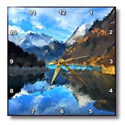 Lake and Mountains - 10x10 Wall Clock