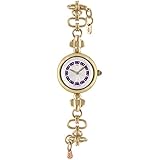 Matthew Williamson Women's Quartz Watch with White Dial Analogue Display and Gold Stainless Steel Gold Plated Bracelet LBM35002/06