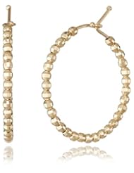 Mizuki 14Kt Cut Bead Small Round Hoop Earrings
