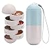 Amriu Grain Fiber Moisture Proof Weekly Pill Organizer, BPA Free Travel Camping 7 Day Pill Box Case with Unique Waterproof and Portable Design to Hold Vitamins, Fish Oil, Supplements and Medication