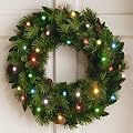 24-Inch Cordless LED Pre-lit Wreath, Multi-Colored